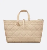 DIOR / LARGE DIOR TOUJOURS BAG Powder Beige Macrocannage Calfskin M2820OSHJ_M51U