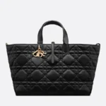 DIOR / LARGE DIOR TOUJOURS BAG Black Macrocannage Calfskin M2820OSHJ_M900
