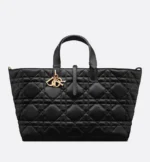 DIOR / LARGE DIOR TOUJOURS BAG Black Macrocannage Calfskin M2820OSHJ_M900
