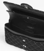 CHANEL / CLASSIC HANDBAG Wool Tweed & Silver-Tone Metal Black - Image 3