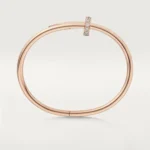 Cartier / JUSTE UN CLOU BRACELET Juste un Clou bracelet, classic, 18K rose gold (750/1000), set with 32 brilliant-cut diamonds totaling 0.58 carat. Width: 3.5 mm (for size 17). - Image 5