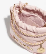 CHANEL / CHANEL 22 MINI HANDBAG Shiny Calfskin & Gold-Tone Metal Light Pink Ref.  AS3980 B08037 NN267 - Image 3