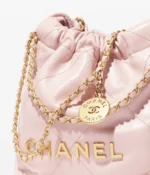 CHANEL / CHANEL 22 MINI HANDBAG Shiny Calfskin & Gold-Tone Metal Light Pink Ref.  AS3980 B08037 NN267 - Image 2