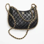 CHANEL / LARGE HOBO BAG Shiny Crumpled Lambskin & Gold-Tone Metal Black Ref.  AS4368 B13699 94305