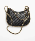 CHANEL / LARGE HOBO BAG Shiny Crumpled Lambskin & Gold-Tone Metal Black Ref.  AS4368 B13699 94305