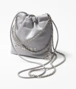 CHANEL / CHANEL 22 MINI HANDBAG Calfskin & Silver-Tone Metal Gray Ref.  AS3980 B08872 NQ335 - Image 3