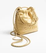 CHANEL / CHANEL 22 MINI HANDBAG Shiny Calfskin & Gold-Tone Metal Yellow Ref.  AS3980 B08037 NQ387 - Image 3