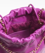 CHANEL / CHANEL 22 MINI HANDBAG Shiny Calfskin & Gold-Tone Metal Purple Ref.  AS3980 B08037 NQ338 - Image 4