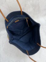 Miumiu Lafi straw braided cotton thread woven tote bag - Image 8