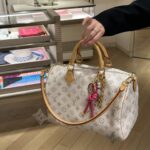 Speedy Soft 30 Lucky Handbag Model No.: M15108, White Floral Print