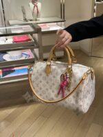 Speedy Soft 30 Lucky Handbag Model No.: M15108, White Floral Print