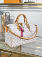 Speedy Soft 30 Lucky Handbag Model No.: M15108, White Floral Print - Image 2