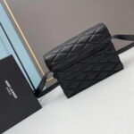 YSL JUNE Quilted sheep leather box bag with gold hardware 710080 size: 19 *15 *8cm - Image 3