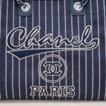 Chanel new beach bag denim bag navy blue 67178-7size: 48*38*30*14cm - Image 6