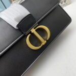 Dior 30 Montaigne Clamshell leather crossbody bag Shoulder bag black1Y0282 size: 21.5*12*6cm - Image 5