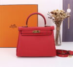 Hermès Kelly  Calf Gold hardware Red size: 25cm