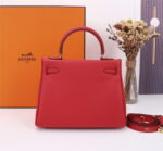 Hermès Kelly  Calf Gold hardware Red size: 25cm - Image 9
