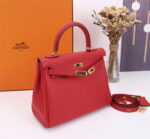 Hermès Kelly  Calf Gold hardware Red size: 25cm - Image 8