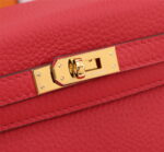 Hermès Kelly  Calf Gold hardware Red size: 25cm - Image 6