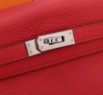 Hermès Kelly  Calf Sliver hardware Red size: 25cm - Image 2