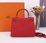 Hermès Kelly  Calf Sliver hardware Red size: 25cm - Image 5