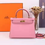 Hermès Kelly Calf Gold hardware Sakura Pink size: 25cm