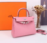 Hermès Kelly  Calf Sliver hardware Sakura Pink size: 25 - Image 4