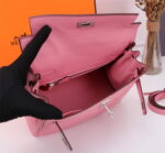 Hermès Kelly  Calf Sliver hardware Sakura Pink size: 25 - Image 9