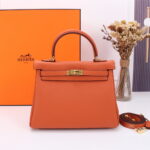 HermèsKelly Calf Gold hardware Orange size: 25cm