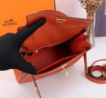 HermèsKelly Calf Gold hardware Orange size: 25cm - Image 9