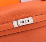 Hermès Kelly  Calf Sliver hardware Orange size: 25cm - Image 2