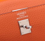 Hermès Kelly  Calf Sliver hardware Orange size: 25cm - Image 7