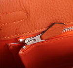 Hermès Kelly  Calf Sliver hardware Orange size: 25cm - Image 8