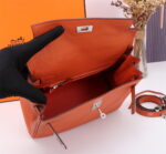Hermès Kelly  Calf Sliver hardware Orange size: 25cm - Image 9