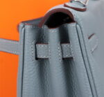Hermès Kelly  Calf Sliver hardware Linen blue size: 25cm - Image 6