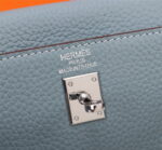 Hermès Kelly  Calf Sliver hardware Linen blue size: 25cm - Image 7