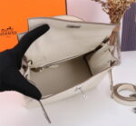 Hermès Kelly  Calf Sliver hardware Milkshake white size: 25cm - Image 8