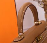 Hermès Kelly  Calf Gold hardware Golden brown size: 25cm - Image 5