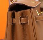 Hermès Kelly  Calf Gold hardware Golden brown size: 25cm - Image 7