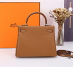 Hermès Kelly Calf Sliver hardware Golden brown size: 25 - Image 4