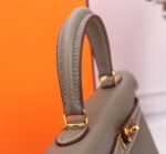 Hermès Kelly Calf Gold hardware Elephant grey size: 25cm - Image 7