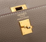 Hermès Kelly Calf Gold hardware Elephant grey size: 25cm - Image 8