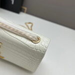 YSL Kat crocodile chain strap shoulder bag with gold hardware 7219 white size: 20*14*5cm/24*15*6cm - Image 7