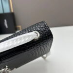 YSL Kat crocodile chain strap shoulder bag with sliver hardware 7219 black size: 20*14*5cm/24*15*6cm - Image 6