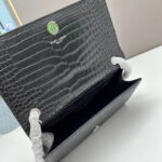 YSL Kat crocodile chain strap shoulder bag with sliver hardware 7219 black size: 20*14*5cm/24*15*6cm - Image 7