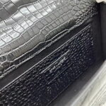 YSL Kat crocodile chain strap shoulder bag with sliver hardware 7219 black size: 20*14*5cm/24*15*6cm - Image 8