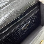 YSL Kat crocodile chain strap shoulder bag with gold hardware 7219 black size: 20*14*5cm/24*15*6cm - Image 9