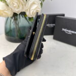 YSL Kat caviar Short round zip wallet 1890 black size: 12*10*3CM - Image 6