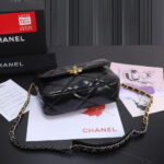 Chanel black oil wax leather Chain crossbody bag Size：26cm - Image 6