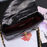 Chanel black oil wax leather Chain crossbody bag Size：26cm - Image 7